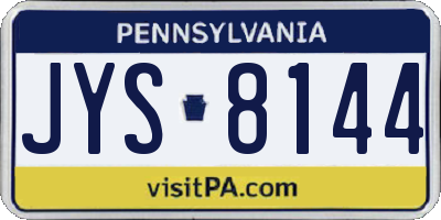 PA license plate JYS8144