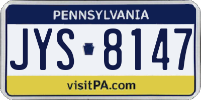 PA license plate JYS8147