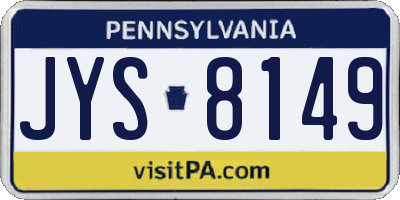 PA license plate JYS8149