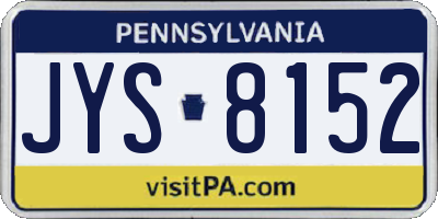 PA license plate JYS8152