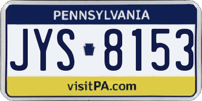 PA license plate JYS8153