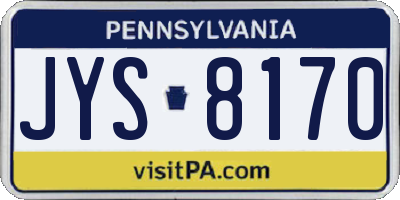 PA license plate JYS8170