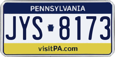 PA license plate JYS8173