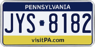 PA license plate JYS8182