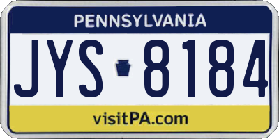 PA license plate JYS8184