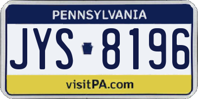 PA license plate JYS8196