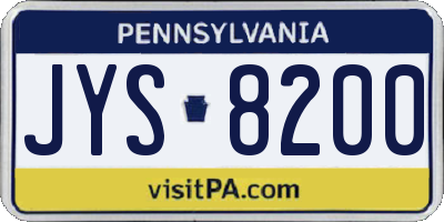 PA license plate JYS8200