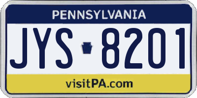 PA license plate JYS8201