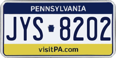 PA license plate JYS8202