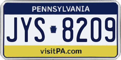 PA license plate JYS8209