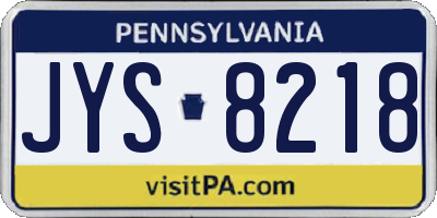PA license plate JYS8218