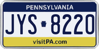 PA license plate JYS8220