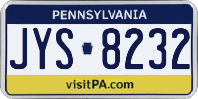 PA license plate JYS8232