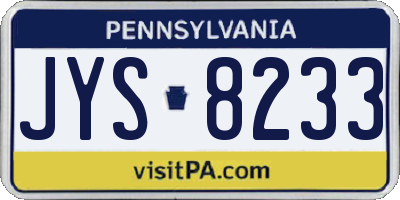 PA license plate JYS8233