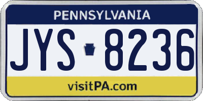 PA license plate JYS8236