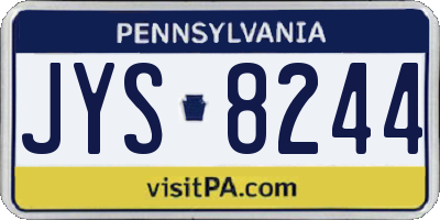 PA license plate JYS8244