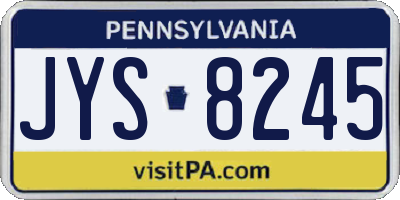 PA license plate JYS8245