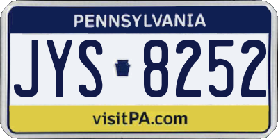 PA license plate JYS8252