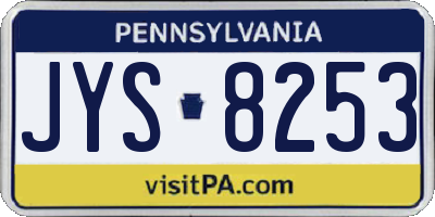 PA license plate JYS8253