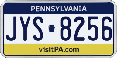 PA license plate JYS8256