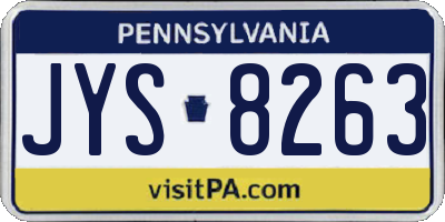 PA license plate JYS8263
