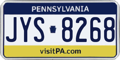 PA license plate JYS8268