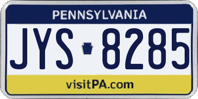 PA license plate JYS8285