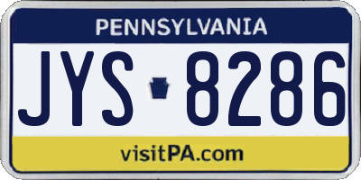 PA license plate JYS8286