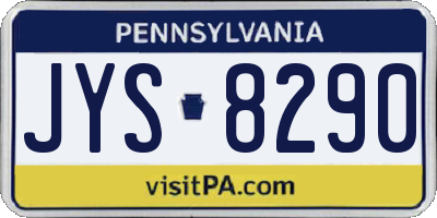 PA license plate JYS8290