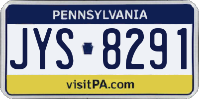 PA license plate JYS8291