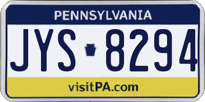 PA license plate JYS8294