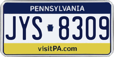 PA license plate JYS8309