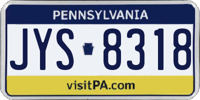 PA license plate JYS8318