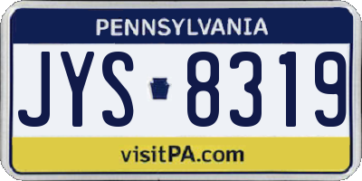 PA license plate JYS8319