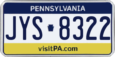 PA license plate JYS8322