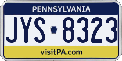 PA license plate JYS8323