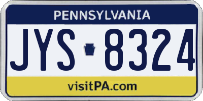 PA license plate JYS8324