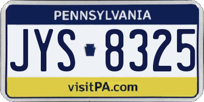 PA license plate JYS8325