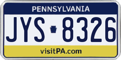 PA license plate JYS8326