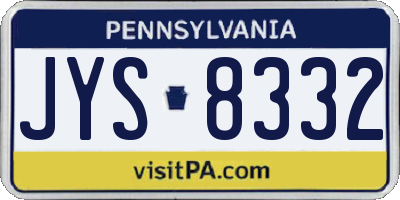 PA license plate JYS8332