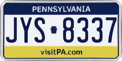 PA license plate JYS8337