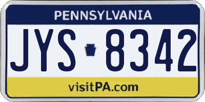 PA license plate JYS8342