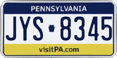 PA license plate JYS8345
