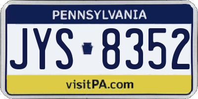 PA license plate JYS8352