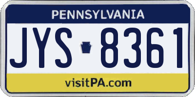 PA license plate JYS8361