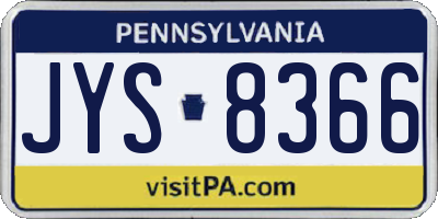 PA license plate JYS8366