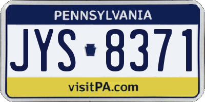 PA license plate JYS8371