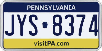 PA license plate JYS8374