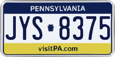 PA license plate JYS8375