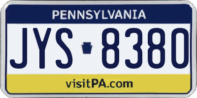 PA license plate JYS8380